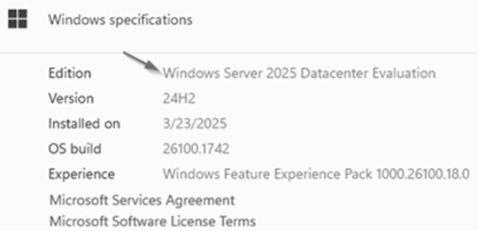圖6 Level 0層級實體伺服器安裝最新Windows Server 2025雲端作業系統。
